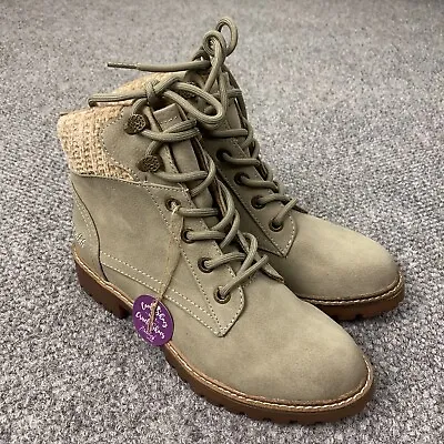 Blowfish Malibu Womens Boots Size 7.5 Olive Green Ruthey Vegan Faux Leather • $49.95