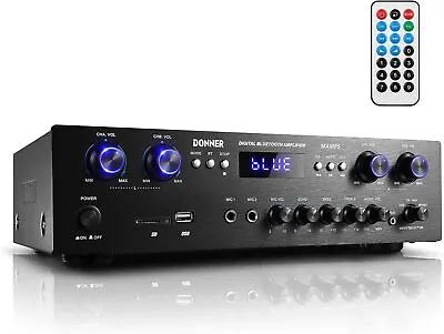 Donner 4 Channel 440W Bluetooth 5.0 Stereo Audio Amplifier Receiver Peak Power • £119.99