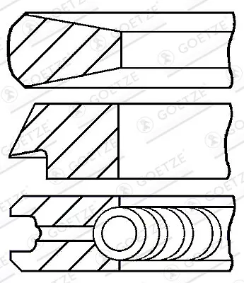 Piston Rings Kit (Single Cylinder) 08-114400-40 Goetze Engine 11250308646 New • $113.60