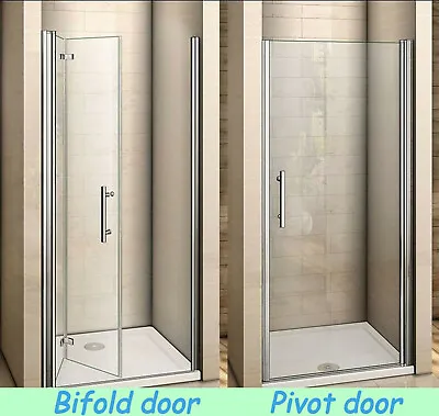 £110 • Buy Aica Frameless Pivot Bi Fold Shower Door Enclosure Glass Screen 700 760 800 900