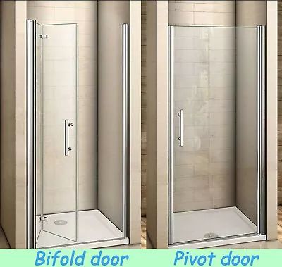 Aica Frameless Pivot Bi Fold Shower Door Enclosure Glass Screen 700 760 800 900 • £100