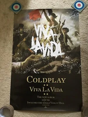 Original Parlophone Promo Poster Coldplay Viva La Vida Double Sided 2008 RARE • £14.99