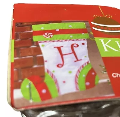 Kirkland  Christmas Garden Flag Stocking And Stand Monogram  H” Outdoor Decor • $14