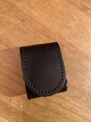 Ex Police Black Leather 2” Kit Belt Buckle Protector. Used. 1560.  • £4.50