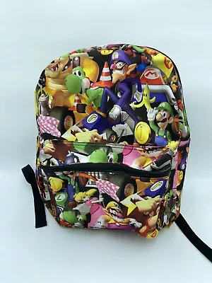 Nintendo Mario School Backpack Book Bag Luigi Kong All Character Printed 16  GUC • $20