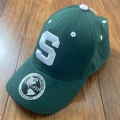 Michigan State Spartans MSU Top Of The World Flex Fitted Hat One Fit Green NEW • $9.99