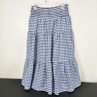 Universal Thread Company Women's M Gathered Elastic Waist Skirt Blue White Midi • $20
