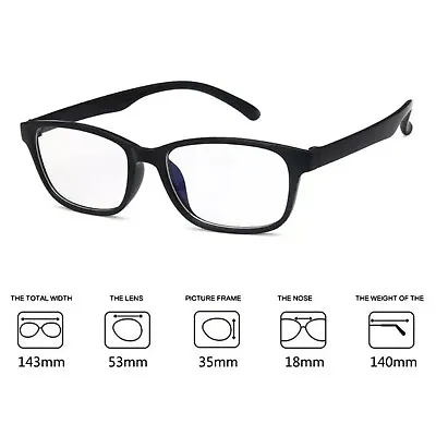 Hot Fashion Mens Womens Clear Lens Fake Glasses Unisex Black Frame For New Look • £3.70