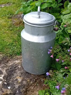 Vintage French  / German? Aluminium Milk Churn Primitive Rustic Planter Wedding  • £45