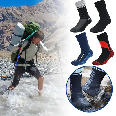 Mens Womens Comfortable Waterproof Socks Hiking Snow Warm Socks Winter Warm • £12.19