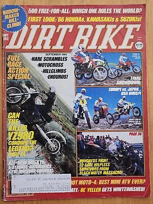 Dirt Bike September 1985 Vintage Motocross Magazine YZ980 MOTO-4 MINI ATV Husky • $11