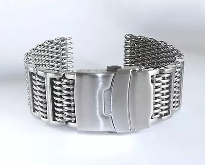 24mm SHARK STEEL MESH BRUSHED H-LINK FIT CITIZEN BJ8050-08E ECOZILLA ECO-ZILLA • $32.95