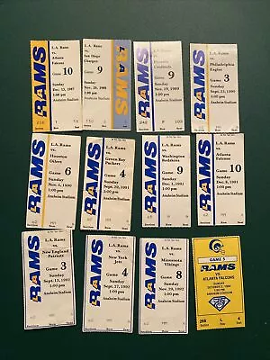 Los Angeles Rams NFL Ticket Stub Lot 1987-1994 Eagles Packers Redskins Falcons • $29.99