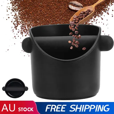 $12.02 • Buy Coffee Waste Container Grinds Knock Box Tamper Tube Coffee Bin Black Bucket NEW