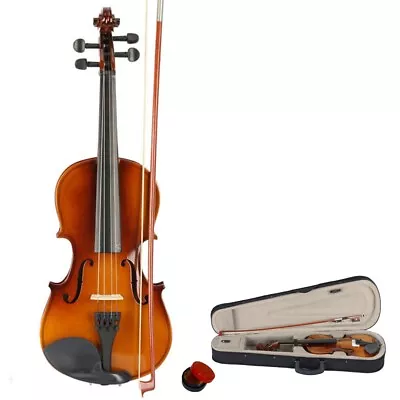 New Music Profession Acoustic Violin 3/4 Full Size Natural  + Case + Rosin + Bow • $49.99