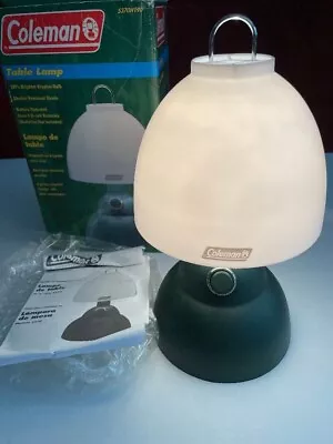 Vintage Coleman Table Lamp 5370H190 - Green & White Battery Operated Tested USED • $14.99