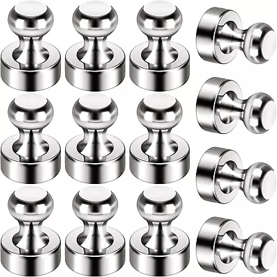 12Pack Strong Magnets For Whiteboard Silver Fridge Magnets Push Pin Locker NEW • $9.71