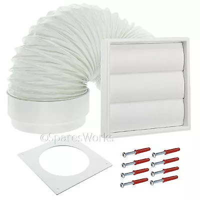 Venting Kit For MIELE Tumble Dryer External Vent Wall Outlet 4  100mm White • £14.59