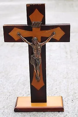 Modernist Mid Century Jesus Christ Table Cross Crucifix Memento Mori #616 • $150