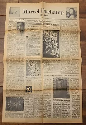 Marcel Duchamp NYT Philadelphia Museum Of Art 1973 Newspaper 2-Sided Ephemera • $199.99