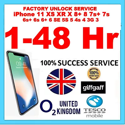 EXPRESS FAST UNLOCK O2 Tesco IPhone  12 Pro 12 Mini 12 11 Pro Max 11 Pro  XS XR • £0.99