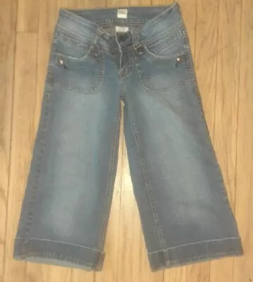 H2J Hydraulic Wide Leg Denim Crops Size 1/2 Medium Wash • $12.99