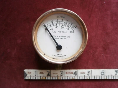£80 • Buy Vintage Ruston And Hornsby Brass Pressure Gauge