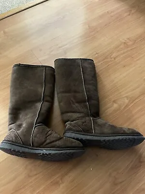 EAGLE WOOLS Size 10 41 Brown Wool Ugg Boots Calf Length  • $15