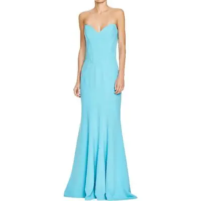 Mignon ~ Turquoise Crepe Sweetheart Strapless Lace-Up Trumpet Gown 4 NEW $288 • $56.99