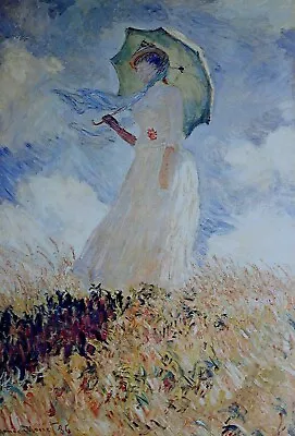 Lady With Umbrella By Claude Monet Giclee Fine Art Print Repro On Canvas • $49.95