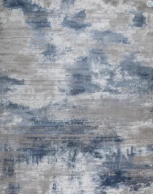 XL Luxury Rug SALLY Large Blue Brown And White Luxurious Rug London Rug Company • £279