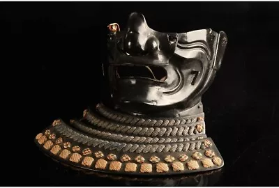 Menpo Yoroi Kabuto Mask Armor Koshirae Teppoutai Samurai Busho Iron EDO JP • $338.90