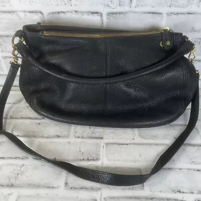 J. Crew Bag All Day Tote Black Pebbled Leather Carry All Purse Handbag • $25
