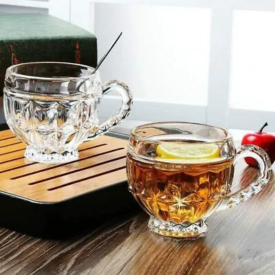 6 Goblet Crystal Glass Tea Chai Coffee Latte Qahwa Cup Mug 200ml • £11.50