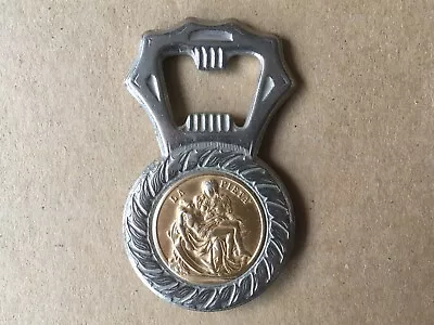 Vintage Blessed Holy La Pieta / Moses Michaelangelo Medallion Bottle Opener 3  • $14.99