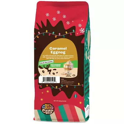 Flavored Ground Decaf Eggnog Coffee Decaffeinated Caramel Eggnog Coffee In 10 O • $10.58