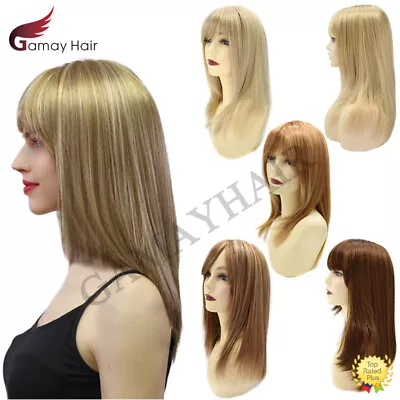 Hand Tied Mono Top Synthetic Wigs Blonde Long Straight Hair For Women Natural US • $99.99