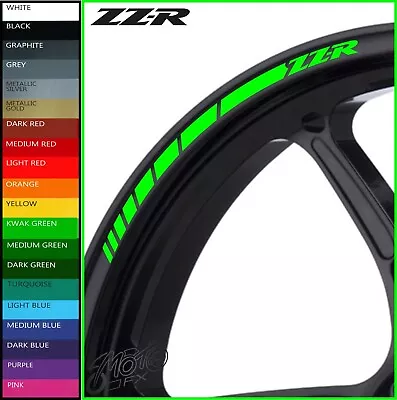 Kawasaki ZZ-R Wheel Rim Stickers Decals - 20 Colors - Zzr 600 1100 1200 1400 400 • £9.98