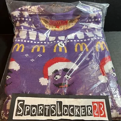 Purple Grimace Holiday Knit Sweater Mcdonalds Size S FACTORY SEALED SHIPS NOW⚡️⚡ • $119.88