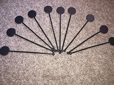 15 Reusable Black Plastic Disc Swizzle Sticks/cocktail Mixer Stirers/twizzlers • £3.50