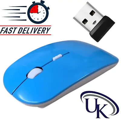 2.4GHz Wireless Cordless Mouse Mice Optical Scroll For PC Laptop Computer + USB • £3.29