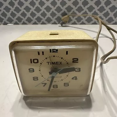 Vintage Timex Alarm Clock Small Bedside Alarm Clock Model 7373-4a • $3.94