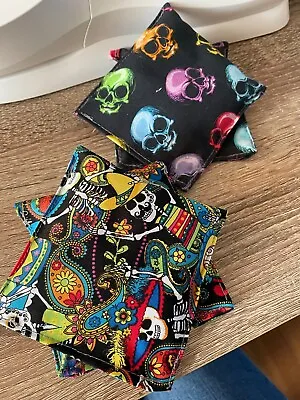 Set Of 2 Microwave Cotton Hand Warmers Heat Bags Arthritic Pain Skulls  • £6.49