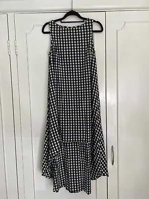 MISTER ZIMI Size 8 Maxi Black And White Maxi Dress Altered Check • $50