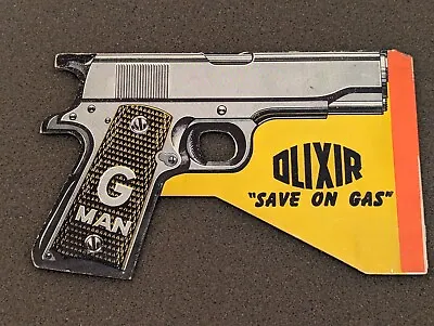 Vintage Paper Bang Gun Pop Olixiar  Save On Gas  G-Man FBI • $34.99