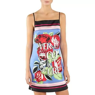 Versace Jeans Couture Womens Satin Printed Mini Sheath Dress BHFO 3978 • $79.99