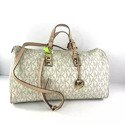 Michael Kors Weekender Bag Grayson Monogram Vanilla Travel Duffle  Zip X1 • $249.99