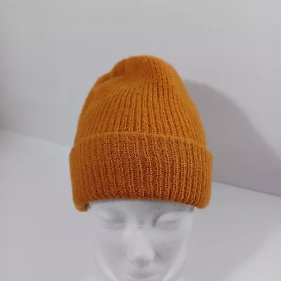 Vintage Wigwam Virgin Wool Knit Beanie One Size Pumpkin Orange  • $25