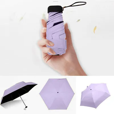 $15.84 • Buy Mini Pocket Umbrella Folding Portable Travel Flat Lightweight Anti UV Umbrella /