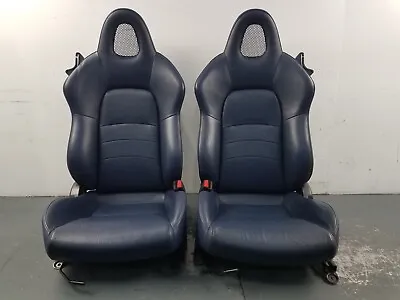 2002 Honda S2000 AP1 Blue Leather Bucket Seat Set - Scuffs #0455 H5 • $1199.99